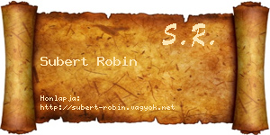 Subert Robin névjegykártya